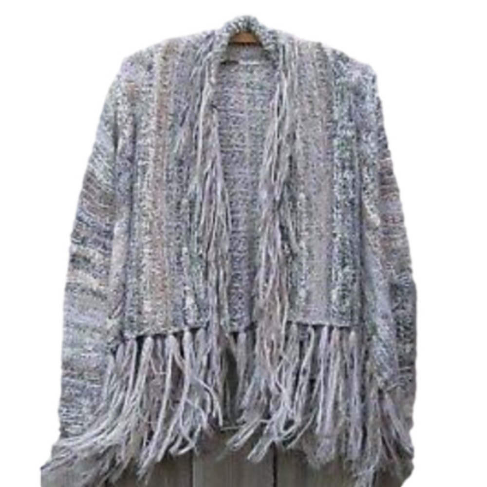 Free People Multicolor Fringe Sweater